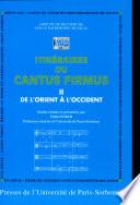 Itinéraires du cantus firmus: De l'Orient à l'Occident