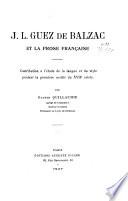 J. L. Guez de Balzac et la prose française