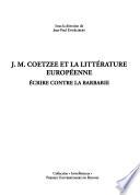 J. M. Coetzee et la littérature européenne