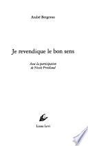 Je revendique le bon sens