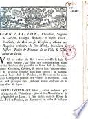 Jean Baillon... Intendant de Lyon. [Ordonnance concernant l'établissement dans le Bourg de Saint Just-la-Pendue d'un Bureau ou les toiles seront visitées et marquées gratuitement ainsi que la nomination d'un commis pour l'exercice de ce Bureau. Fait à Lyon le 6 janvier 1766]