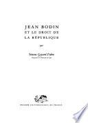Jean Bodin et le droit de la République