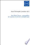 Jean-Marie Vaysse: cvartographies de la pensée à la fin de la métaphysique