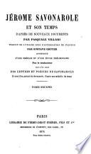 Jérome Savonarole et son temps