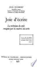 Joie d'écrire