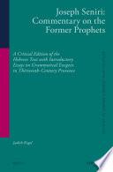 Joseph Seniri: Commentary on the Former Prophets