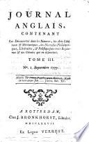 Journal Anglais, contenant les découvertes dans les sciences, les arts, ...