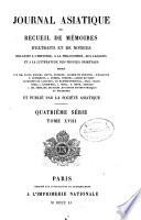 Journal asiatique ou recueil de mémoires, d'extraits et de notices relatifs à l'histoire, à la philosophie, aux sciences, à la littérature et aux langues des peuples orientaux