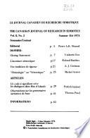 Journal Canadien de Recherche Sémiotique