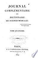 Journal comple(mentaire du dictionaire des sciences me(dicales