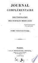 Journal complementaire du dictionaire des sciences medicales