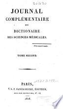 Journal complémentaire du dictionaire [sic] des sciences médicales