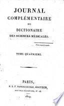 Journal complémentaire du Dictionnaire des sciences médicales