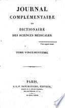 Journal complémentaire du Dictionnaire des sciences médicales