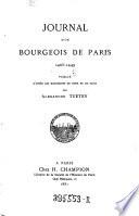 Journal d'un Bourgeois de Paris (1405-1449)