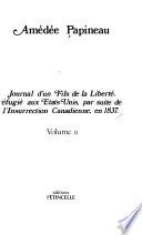 Journal d'un Fils de la liberté, réfugié aux États-Unis, par suite de l'Insurrection canadienne, en 1837