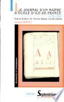 Journal d'un maitre d'école d'Ile-de-France 1771-1792