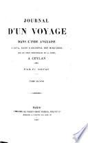 Journal d'un voyage dans l'Inde anglaise, à Java