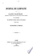 Journal de campagne de Claude Blanchard ... sous le commandement du lieutenant général comte de Rochambeau (1780-1785)