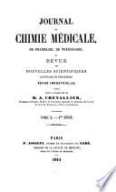 Journal de chimie médicale, de pharmacie et de toxicologie