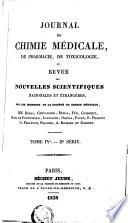 Journal de chimie médicale, de pharmacie et de toxicologie