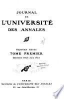 Journal de l'Université des annales