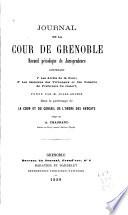 Journal de la cour de Grenoble: recueil périodique de jurisprudence