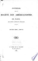 Journal de la Société des américanistes de Paris