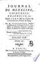 Journal de medecine, chirurgie, pharmacie, &c. dédié a S.A.S. mgr le comte de Clermont ... Par m. Vandermonde ..