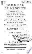 Journal de médecine, chirurgie, pharmacie, & c
