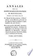 Journal de médecine, de chirurgie et de pharmacie ou annales de la Société de médecine-pratique de Montpellier