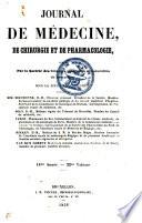 Journal de médecine, de chirurgie et de pharmacologie