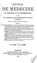Journal de médecine, de chirurgie et de pharmacologie