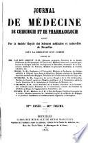 Journal de médecine, de chirurgie, et de pharmacologie