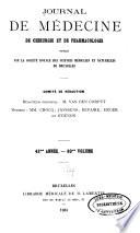 Journal de médecine, de chirurgie et de pharmacologie