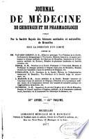Journal de médecine, de chirurgie et de pharmacologie