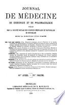 Journal de médecine, de chirurgie et de pharmacologie