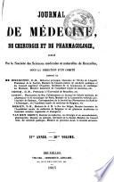 Journal de médecine, de chirurgie et de pharmacologie
