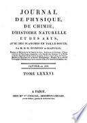 Journal de physique, de chimie, d'histoire naturelle avec des planches en taille-douce par Jean-Claude Lamétherie