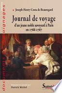 Journal de voyage d’un jeune noble savoyard à Paris en 1766-1767