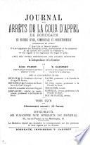 Journal des arrêts de la cour d'appel de Bordeaux