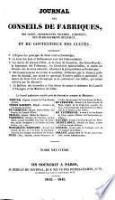 Journal des conseils de fabriques des curés, desservans, vicaires, aumoniers, des établissemens religieux et du contentieux des cultes