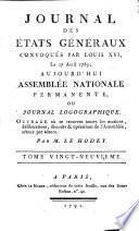 Journal des états généraux, convoqués par Louis XVI, le 27 avril 1789
