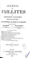 Journal des faillites et des liquidations judiciaires françaises et étrangères