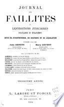 Journal des faillites et des liquidations judiciaires françaises et étrangères