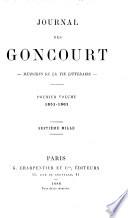 Journal des Goncourt--: 1851-1861
