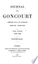 Journal des Goncourt--: 1878-1884. Édition définitive, publiée sous la direction de l'Académie Goncourt. [1935