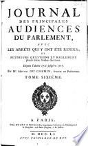 Journal des principales audiences du Parlement