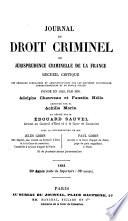 Journal du droit criminel, ou jurisprudence criminelle de la France