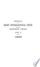 Journal du droit international privé et de la jurisprudence comparée